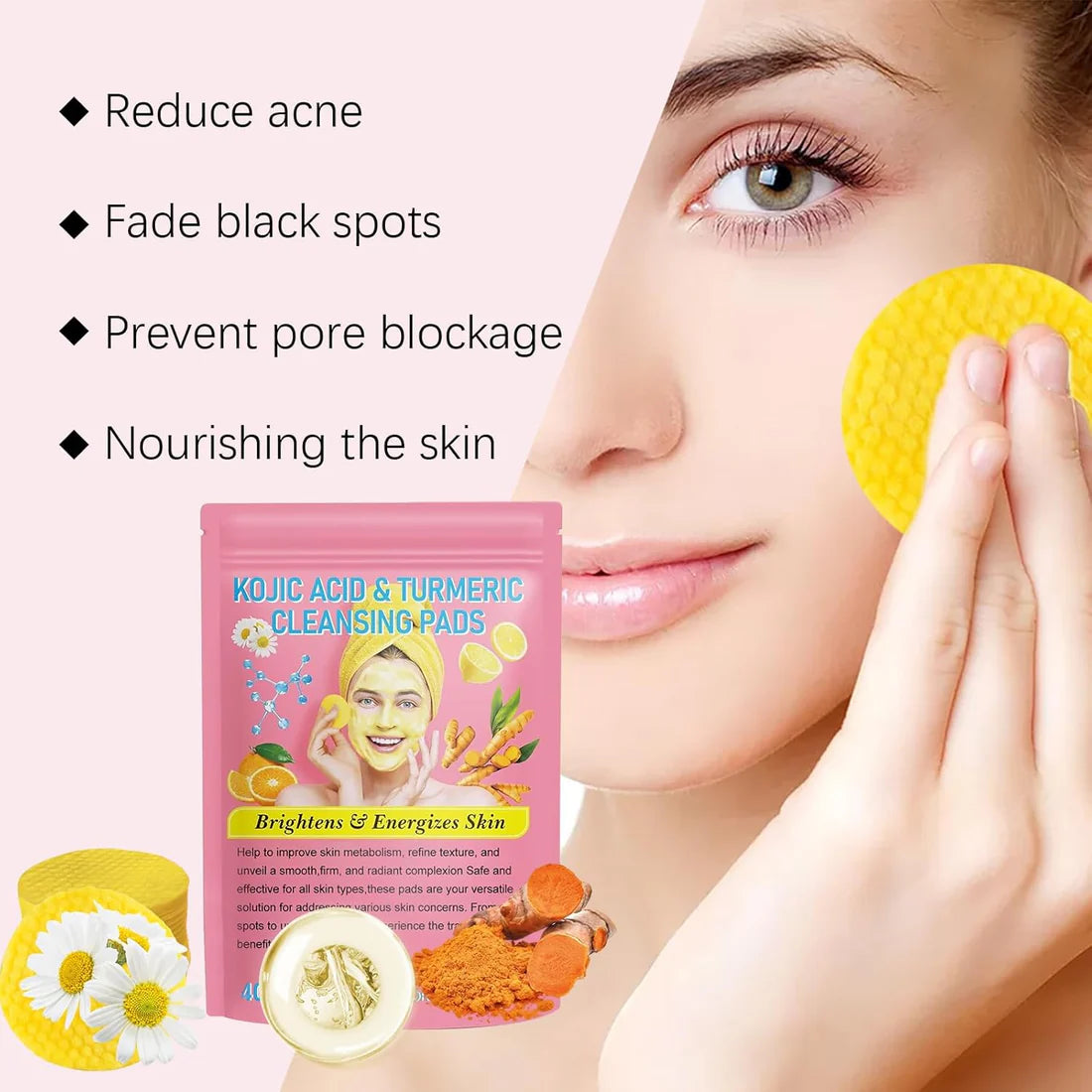 Turmeric Acid Cleaning Pads | Brightening, Exfoliating & Dark Spot Correction