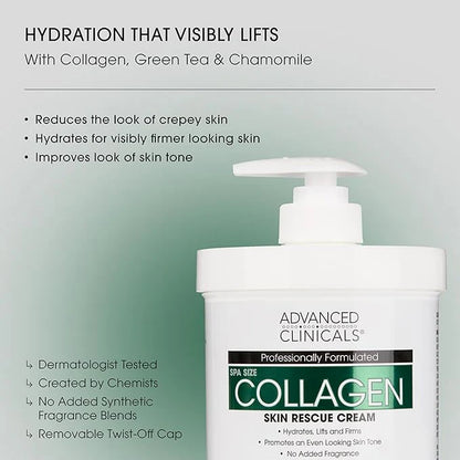 Advanced Clinicals Spa Size Collagen Cream | Intensive Firming & Anti-Aging