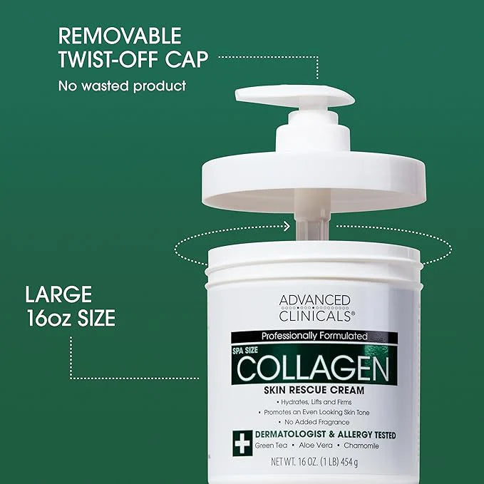 Advanced Clinicals Spa Size Collagen Cream | Intensive Firming & Anti-Aging