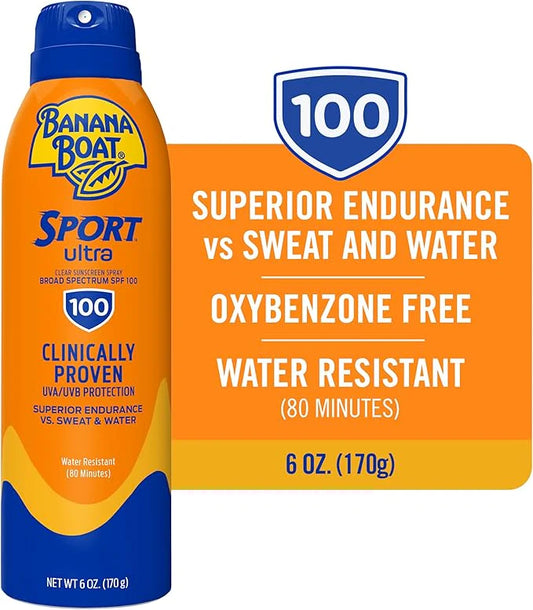 Banana Boat Sport Ultra Clear Sunscreen Spray SPF 100 | Maximum Protection