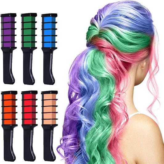 Hair Chalk Color Comb Set | Instant, Washable Hair Dye