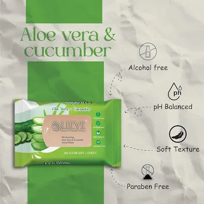 LIEVE Aloe Vera & Cucumber Facial Wipes Cotton Face Cleaning Wet Wipes Tissue Paper Makeup Remover Facial Wash Napkin Face Wipes Disposable Multi-Purpose for Men and Women PO-3
