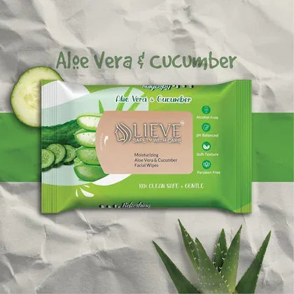 LIEVE Aloe Vera & Cucumber Facial Wipes Cotton Face Cleaning Wet Wipes Tissue Paper Makeup Remover Facial Wash Napkin Face Wipes Disposable Multi-Purpose for Men and Women PO-3