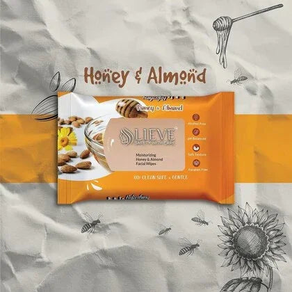 LIEVE SAFETY WITH CARE Honey & Almond Facial Wipes Cotton Face Cleaning Wet Wipes Tissue Paper Makeup Remover Facial Wash Napkin Face Wipes Disposable Multi-Purpose for Men and Women PO-3