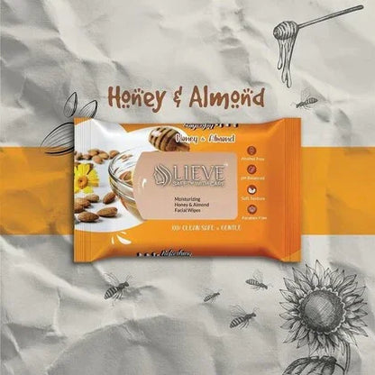 LIEVE SAFETY WITH CARE Honey & Almond Facial Wipes Cotton Face Cleaning Wet Wipes Tissue Paper Makeup Remover Facial Wash Napkin Face Wipes Disposable Multi-Purpose for Men and Women PO-3