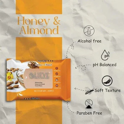 LIEVE SAFETY WITH CARE Honey & Almond Facial Wipes Cotton Face Cleaning Wet Wipes Tissue Paper Makeup Remover Facial Wash Napkin Face Wipes Disposable Multi-Purpose for Men and Women PO-3