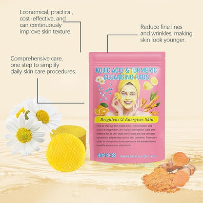 Turmeric Acid Cleaning Pads | Brightening, Exfoliating & Dark Spot Correction